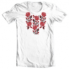 Футболка с вышиванками женская Розы-2