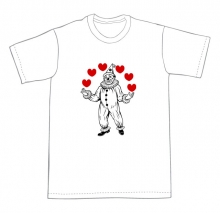 Футболка клоун жонглирующий сердцами